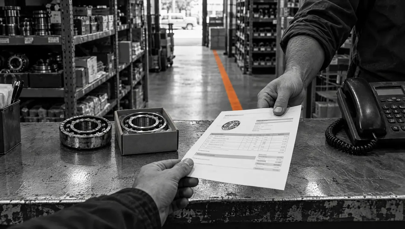 The same specialist hands the customer the right part