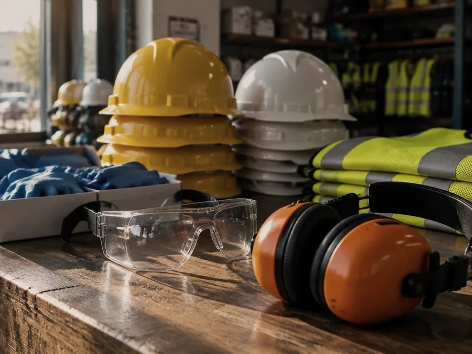 Protective equipment being checked against a standard sheet