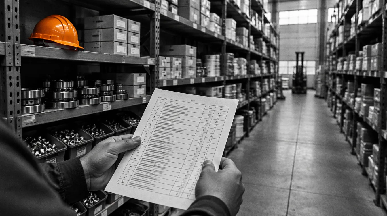 Industrial supply warehouse with multi level racking
