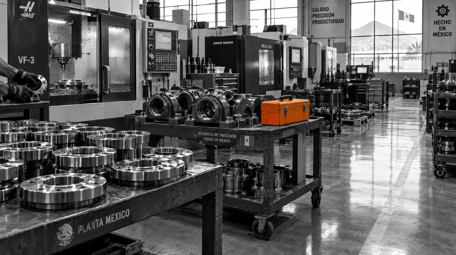 Plant floor with equipment running