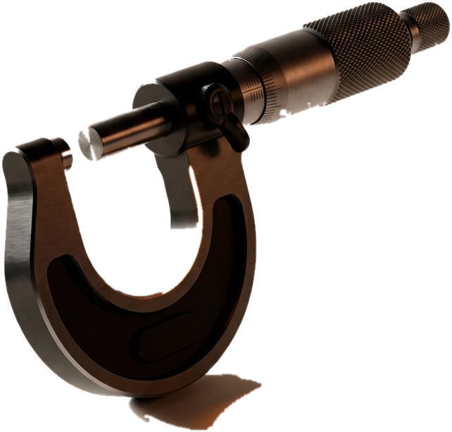 Outside micrometer on a dark background